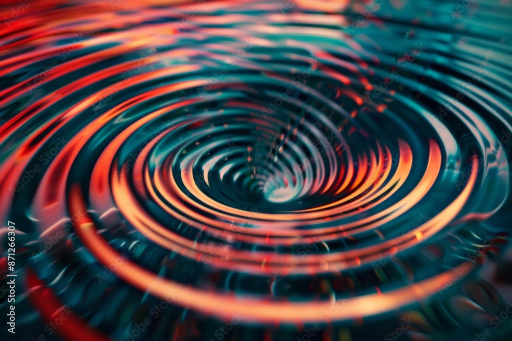 Mesmerizing spiral pattern of vibrant red and teal colors, creating an optical illusion of depth and motion in a swirling vortex. Mesmerizing spiral pattern of vibrant red and teal colors, creating an optical illusion of depth and motion in a swirling vortex.