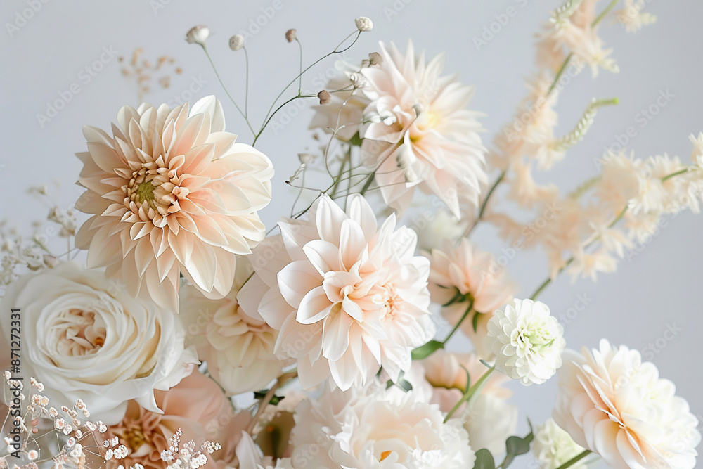 Elegant White and Peach Floral Arrangement for Calm Minimalist Decor Elegant White and Peach Floral Arrangement for Calm Minimalist Decor