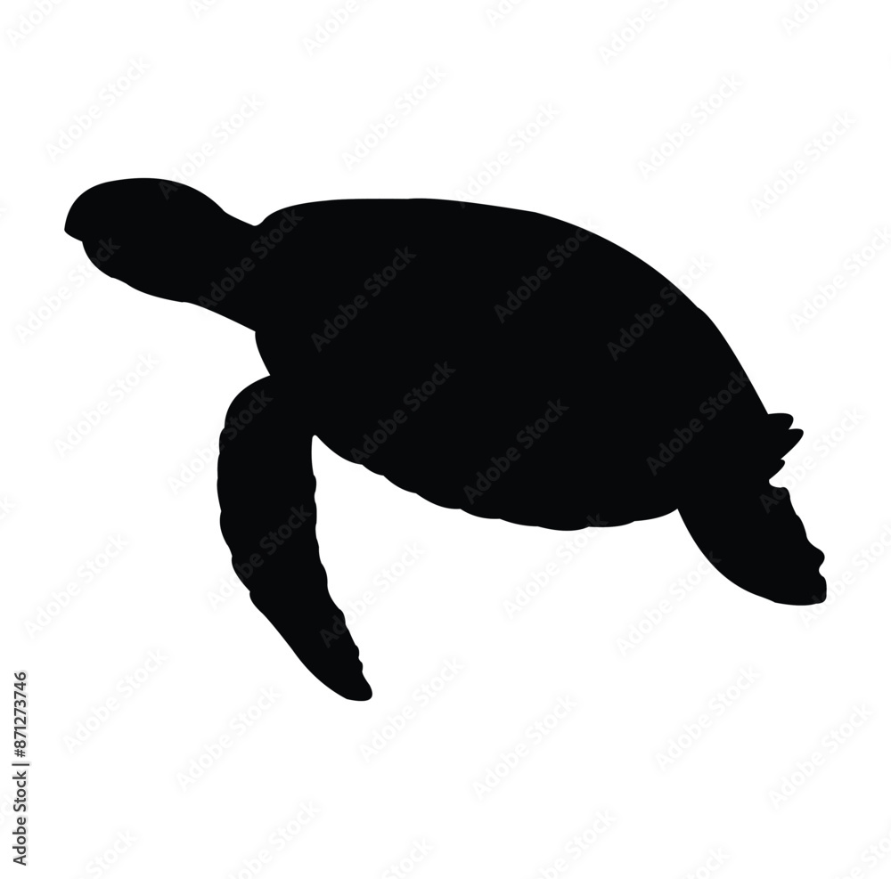 Obraz premium turtle silhouette vector design. black and white.