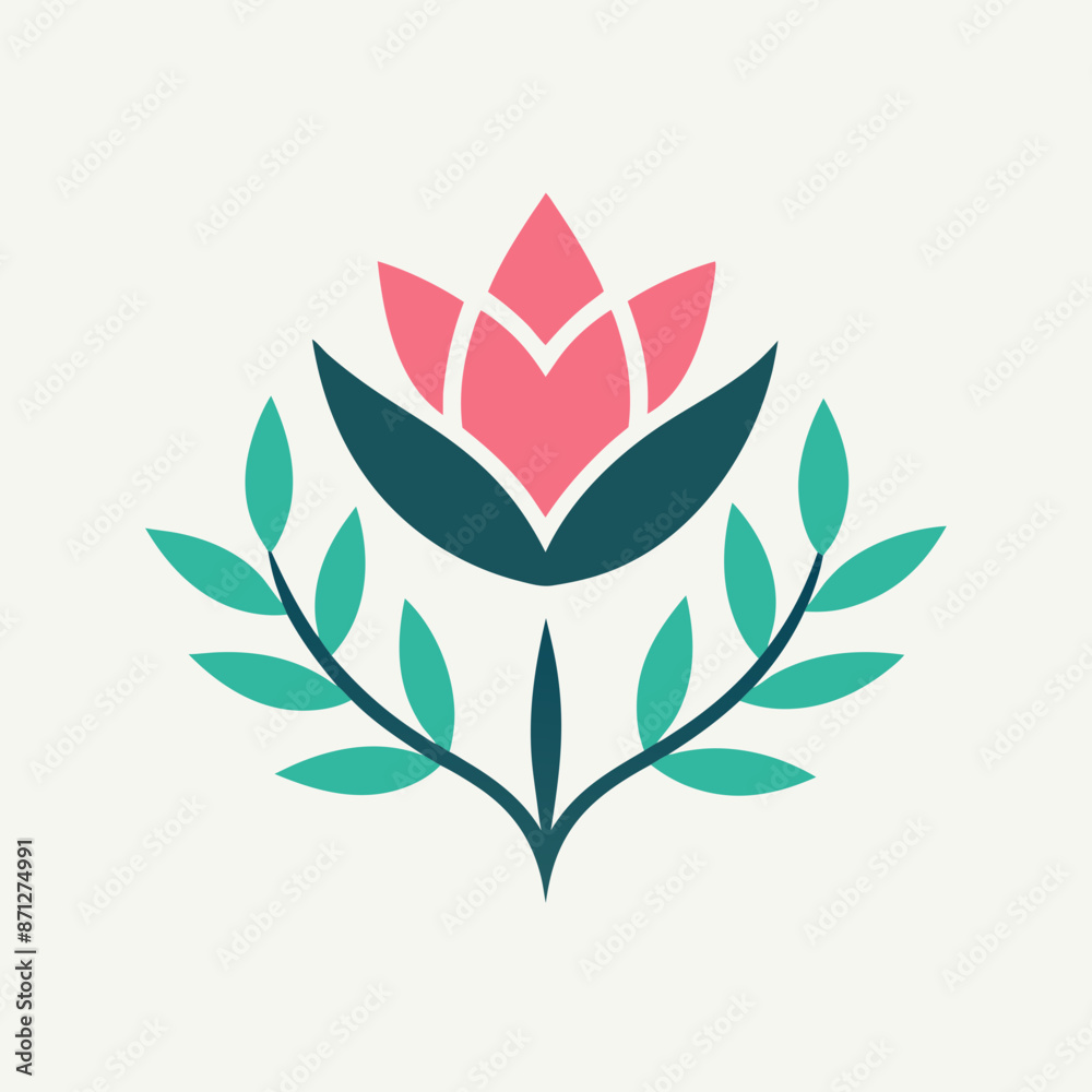 Obraz premium Flower logo vector art illustration. 