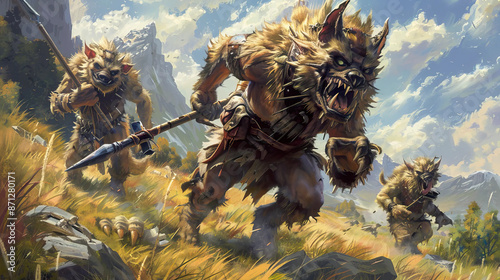 Flind Gnoll: Fierce Warrior of the Mystic Realms Fantasy  wallpaper photo