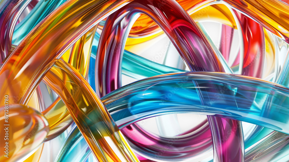 Bright and vivid intertwined tubes create a mesmerizing, abstract composition full of dynamic motion and vibrant energy. Bright and vivid intertwined tubes create a mesmerizing, abstract composition full of dynamic motion and vibrant energy.