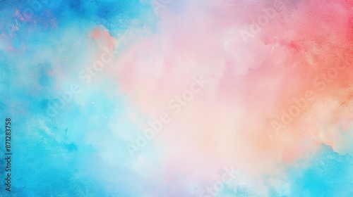 An abstract art piece featuring a soft blend of blue, pink, and white hues creating a serene gradient effect.