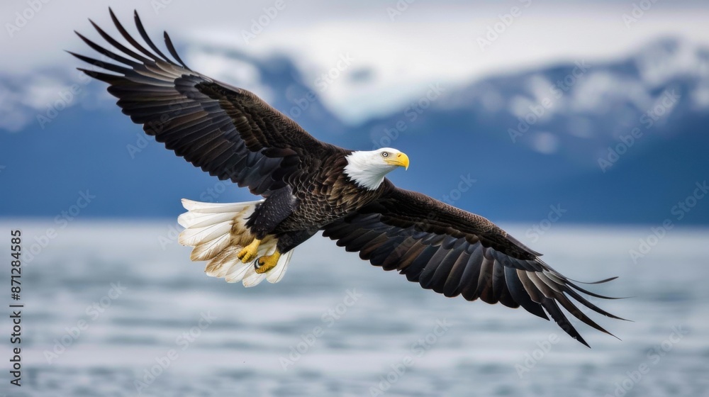 Majestic Bald Eagle in Flight