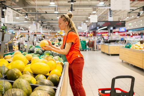 Shopping in the supermarket photo