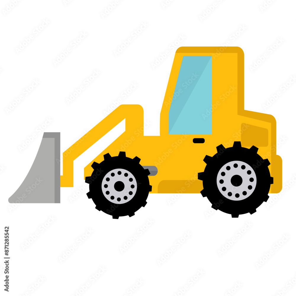 Yellow tractor flat icon design, cartoon bulldozer vector illustration, heavy construction equipment clipart, building machinery clip art isolated
Yellow tractor flat icon design, cartoon bulldozer vector illustration, heavy construction equipment clipart, building machinery clip art isolated