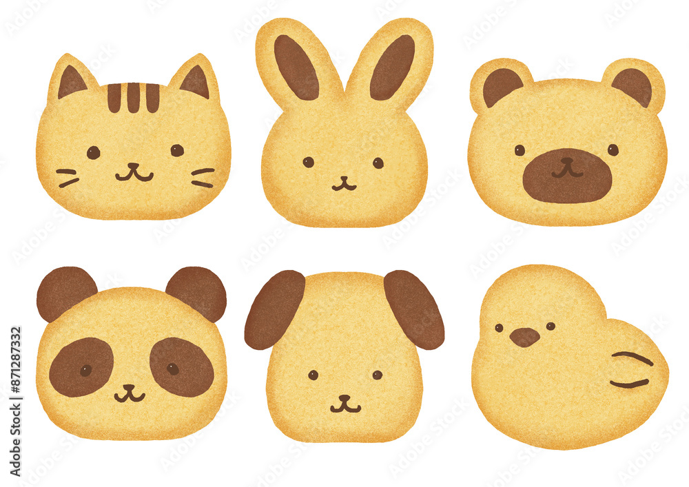 かわいい動物クッキーのイラスト かわいい動物クッキーのイラスト