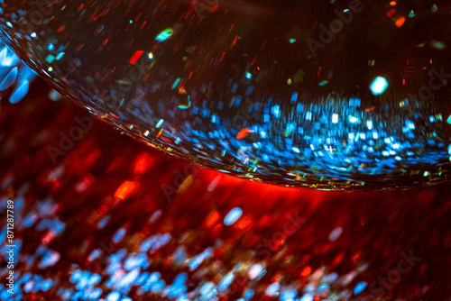 an abstraction with a sparkling glossy sphere and a beautiful glow