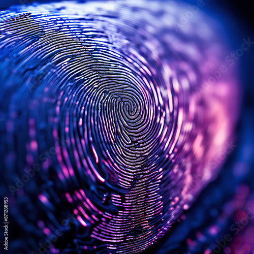 A Unique Fingerprint on a Shiny Touchscreen Showcasing the Intricate Patterns and Ridges of Modern Technology