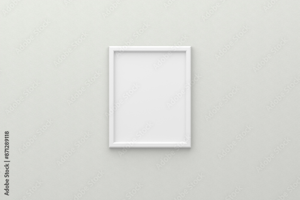 Rectangle white 3D picture frame for mock-up