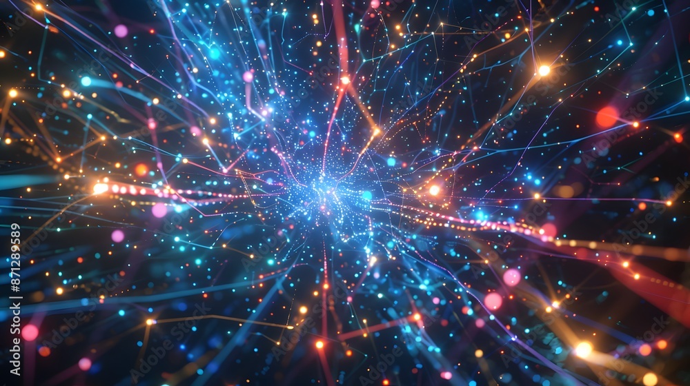 Obraz premium abstract neon technology background