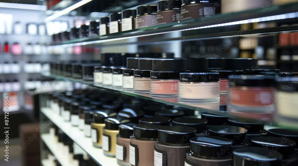 Fototapeta premium cosmetic products displayed at Bobbi Brown store . 