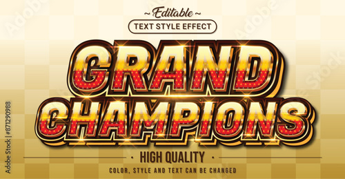 Editable text style effect - Grand Champions text style theme