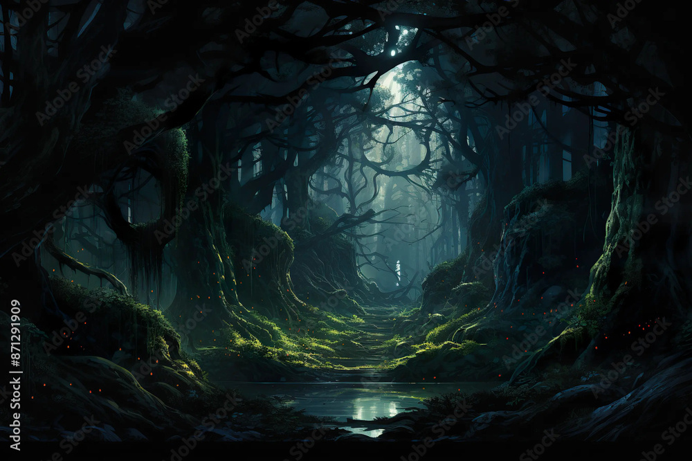 Forest of the Silent Shadows: Enchanted Twilight Realm Fantasy wallpaper Forest of the Silent Shadows: Enchanted Twilight Realm Fantasy wallpaper