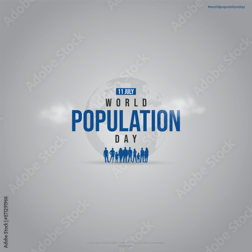 World Population Day creative banner, poster, social media post