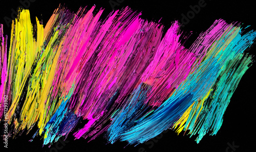 A colorful brushstroke, black background