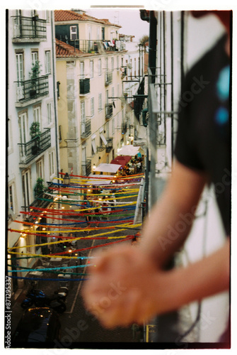 Lisbon view of the street from above photo