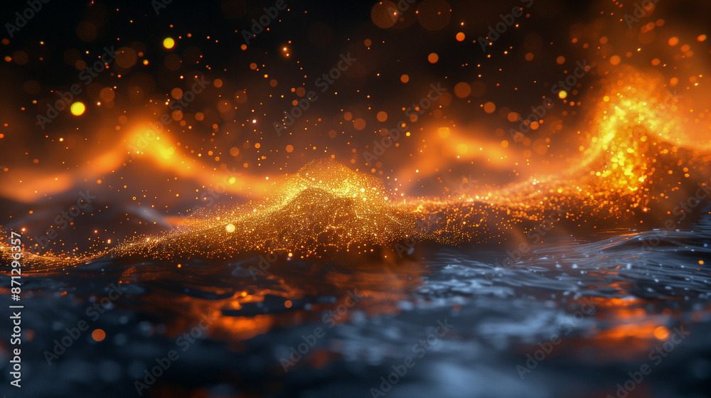 Glowing Ember Waves in a Dark Setting