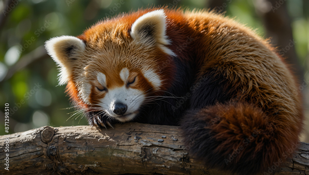 Fototapeta premium red panda on the tree
