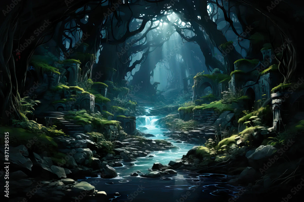 Forest: Enchanted Shores of Sapphire Wilderness Awaits You Fantasy wallpaper Forest: Enchanted Shores of Sapphire Wilderness Awaits You Fantasy wallpaper