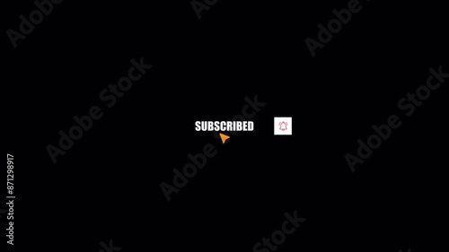 Subscribe, Like and Bell Icon Notification Animation for Youtube on a transparent background