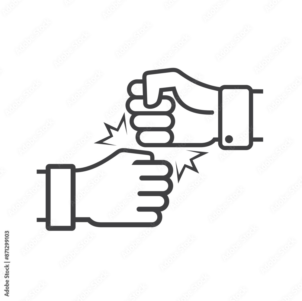 Fist fights, fist bump icon, vector art. Fist fights, fist bump icon, vector art.