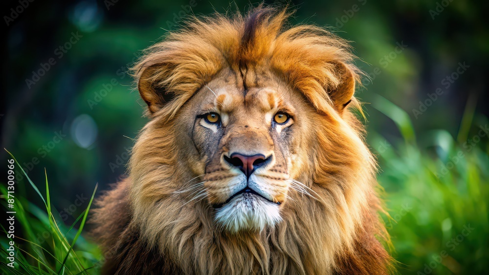 Close-up photo of a majestic lion in the wild, lion, wildlife, nature, animal, mammal, predator, safari, wilderness Close-up photo of a majestic lion in the wild, lion, wildlife, nature, animal, mammal, predator, safari, wilderness