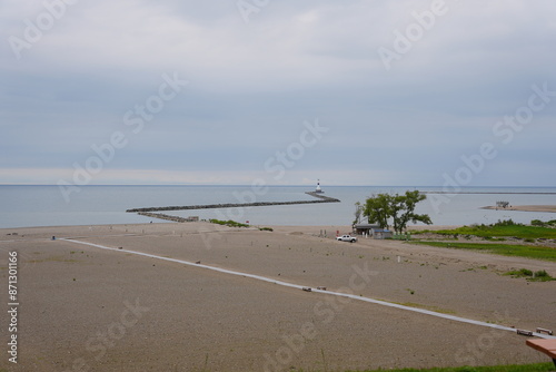 Ohio Beach with nighthouse photo