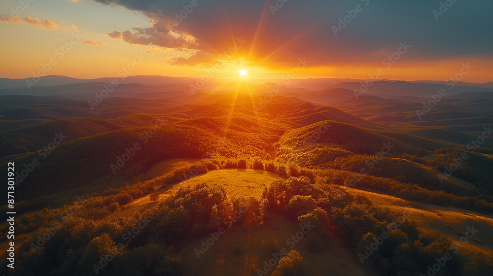 beautiful mountains at sunset, birdseye view. beautiful mountains at sunset, birdseye view.