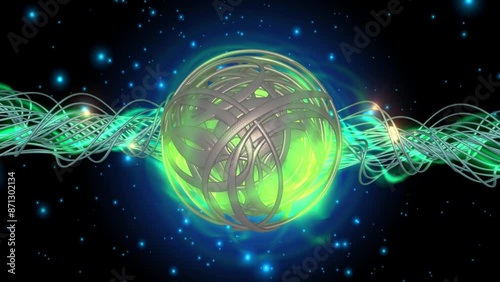 4k Strings Sphere Gamer Design Motion Background