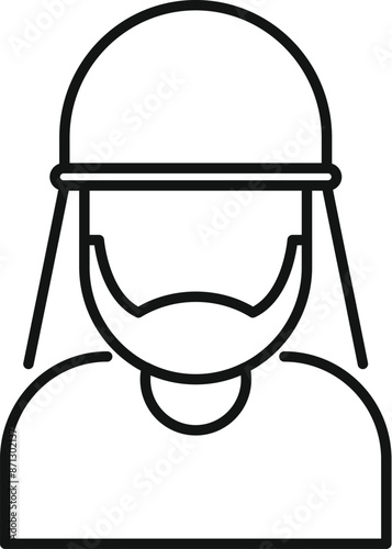 Arab man avatar wearing traditional clothes with beard and headwear