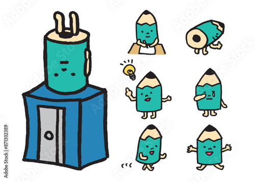 塾や学校で使えるかわいい鉛筆のキャラ素材