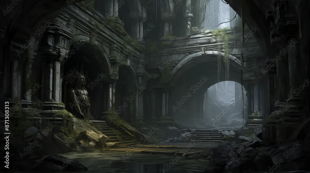 Forgotten Vault of Ancient Secrets and Mystical Lore Fantasy  wallpaper