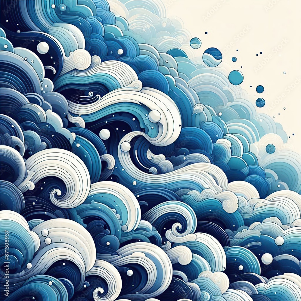 Fototapeta premium sea waves seamless pattern