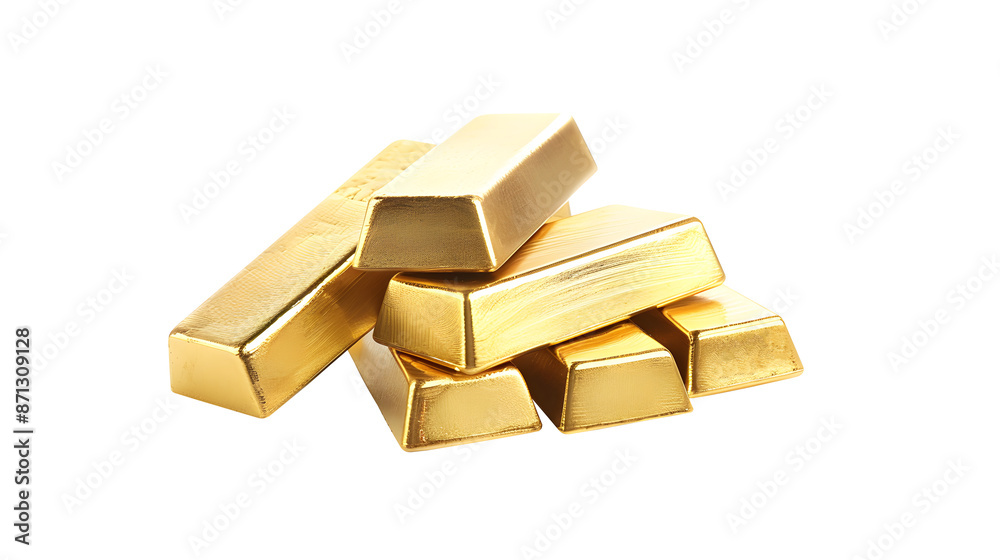 Gold bars isolated on white background Gold bars isolated on white background