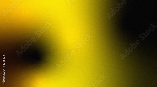 Abstract gradient background blending from yellow to black with noise grain texture