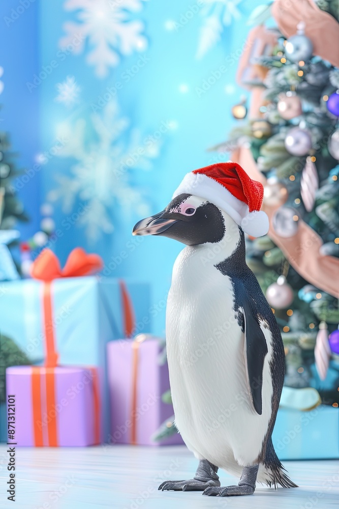 Fototapeta premium professional photo of fun Christmas Penguin