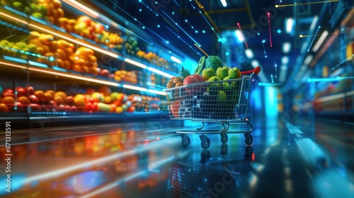 Grocery Shopping in a Futuristic Supermarket