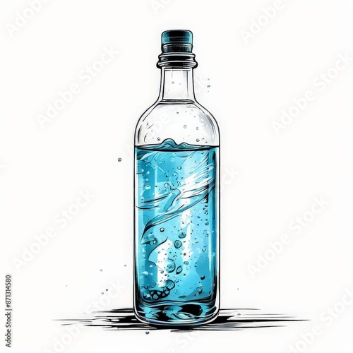 the AI Image Generator, bottle reveals the purity of the water inside. Water droplets