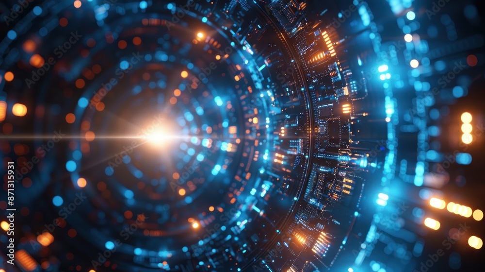 Futuristic Sci-Fi Tunnel of Lights