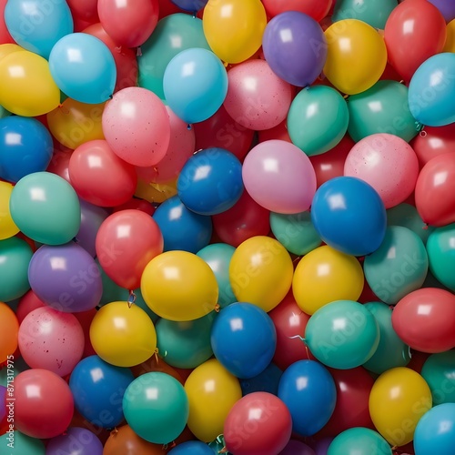 texture background of multicolored rubber balloons Generative AI 