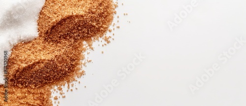 Wallpaper Mural Top-down image of brown and white sugar with labels, emphasizing a fresh, natural atmosphere. Isolated background, studio lighting, clear and high-quality Torontodigital.ca