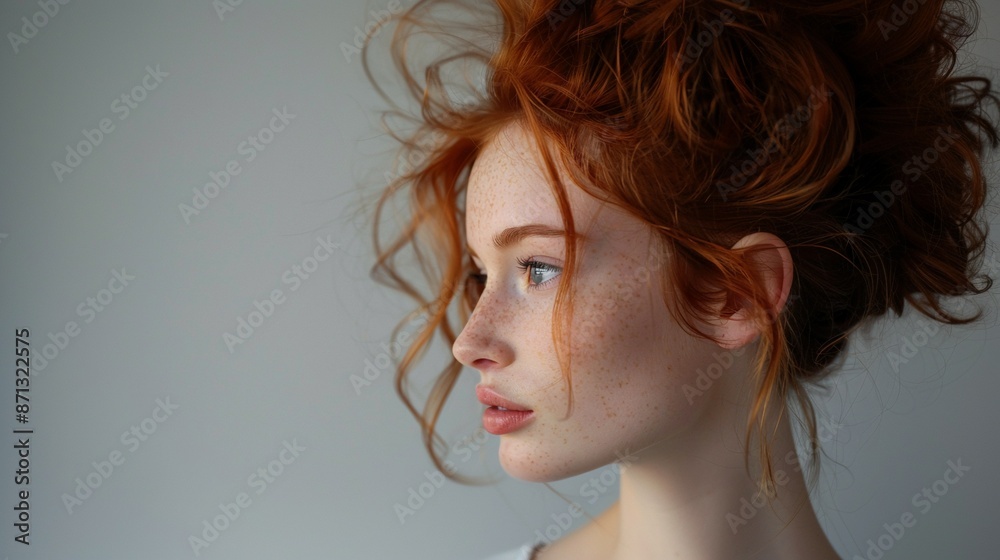 Woman with Red Hair Looking Away. Woman with Red Hair Looking Away.