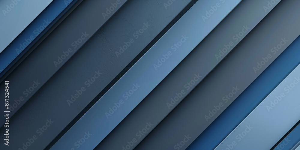 Fototapeta premium Elegant Blue Luxurious Background with Diagonal Gray Shadow Stripes. Subtle Dynamic Abstract BG. Stylish Geometric New Form. Versatile Minimal 3D Modern Background. Stunning Luxury Business Template, 