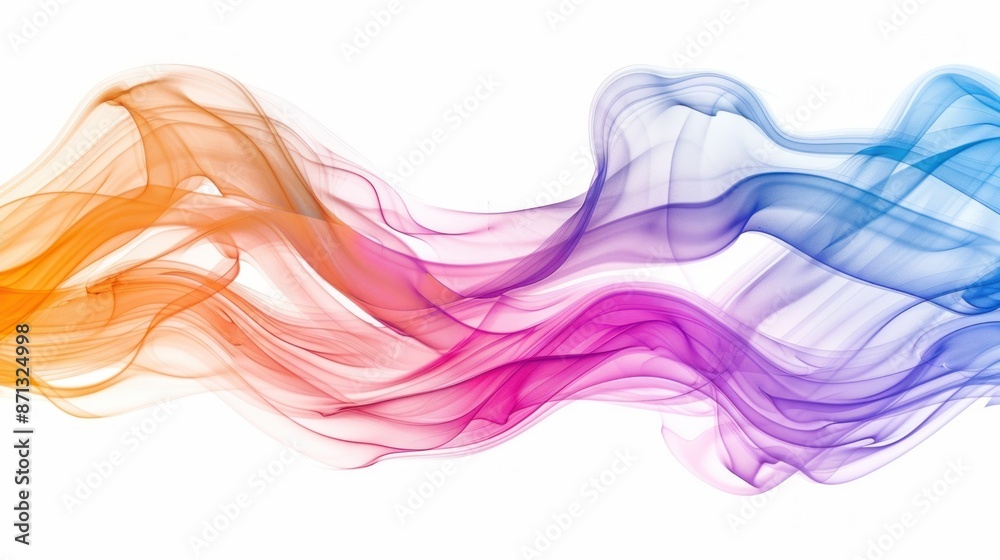 Fototapeta premium Abstract colorful wave background design for banner, brochure, poster, website, or flyer. Flowing vibrant color smoke lines with smooth silky effect.