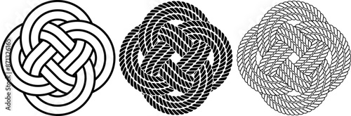 carrick mat or prolong knot rope icon set