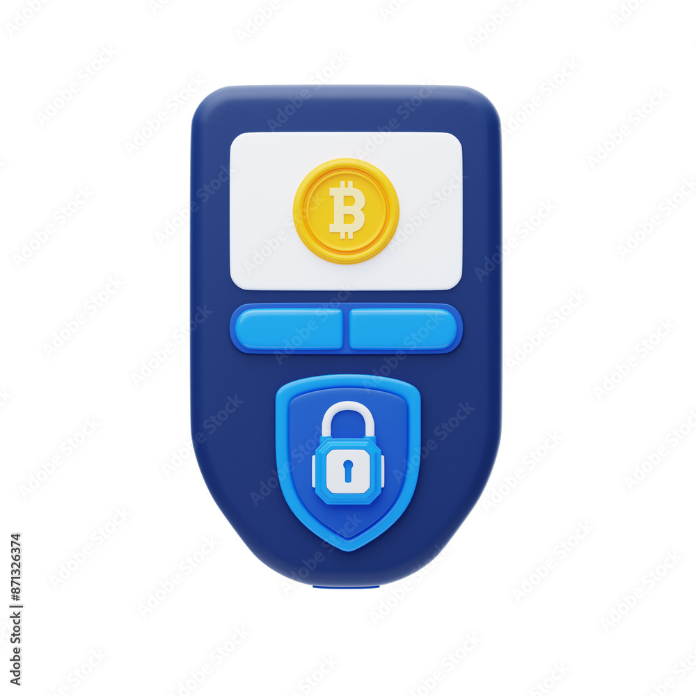 3D Security Measures for Cold Wallets. 3D Icon 3D Security Measures for Cold Wallets. 3D Icon