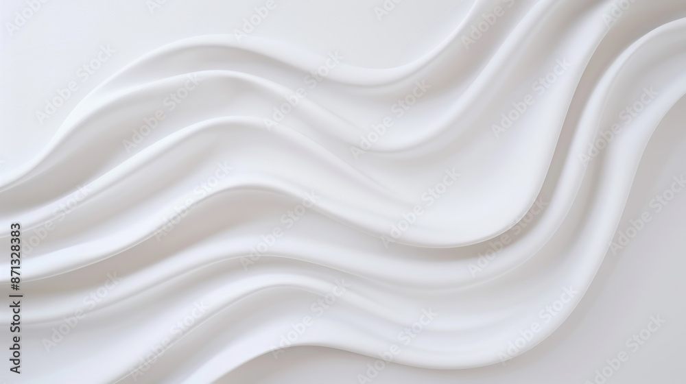 Fototapeta premium Striped white gray background with wavy pattern