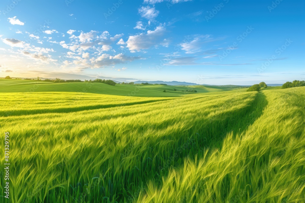 Rolling Green Fields Under a Blue Sky Rolling Green Fields Under a Blue Sky