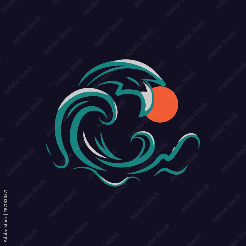 Abstract sea and ocean wave graphic art Abstract sea and ocean wave graphic art
